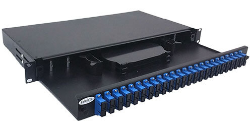 Rack Mount Fiber Optic Patch Panel with 48 ports SC Duplex Singlemode Adapters