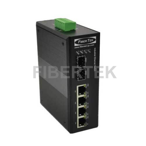 Industrial grade Fast Ethernet Converter with 4 RJ45 Ethernet ports
