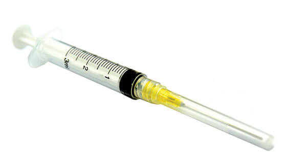 Syringe for injection of epoxy
