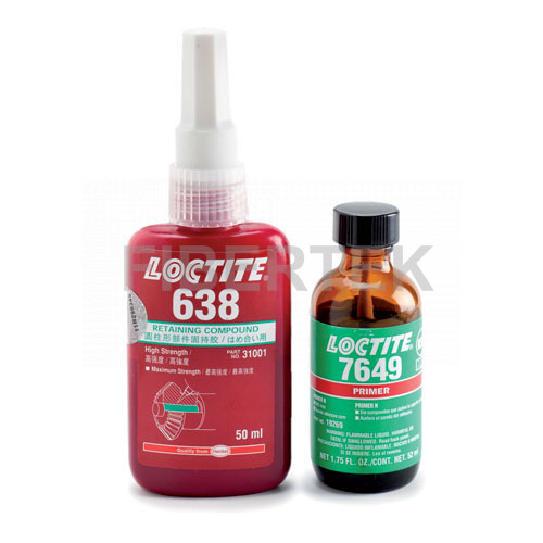 A bottle of Loctite 638 and Loctite 7649