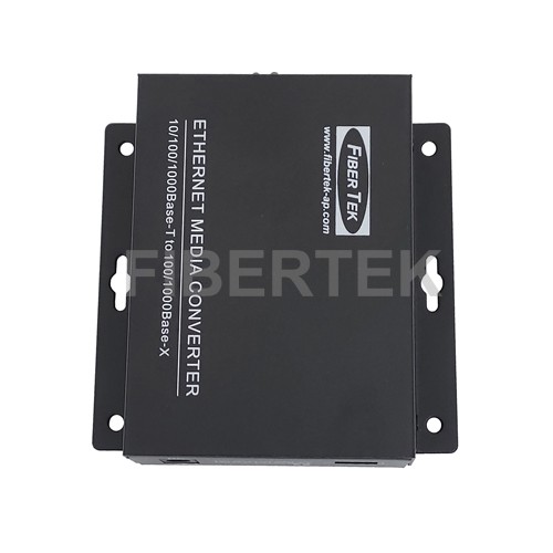 Gigabit Ethernet to Fiber Converter with wall mounting brackets