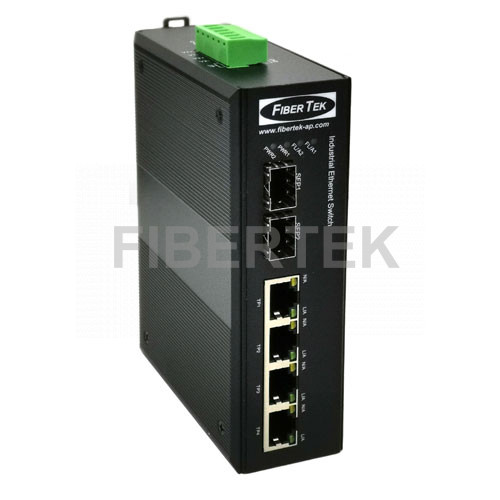 Industrial Fast Ethernet Converter FCNID-4EN-2ES Series  with 2 SFP slots and 4 RJ45 ports