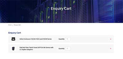 Enquiry Cart for Quote for FiberTek 